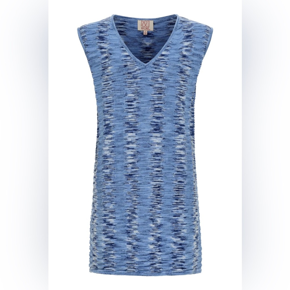 Blue Sleeveless Knit Dress